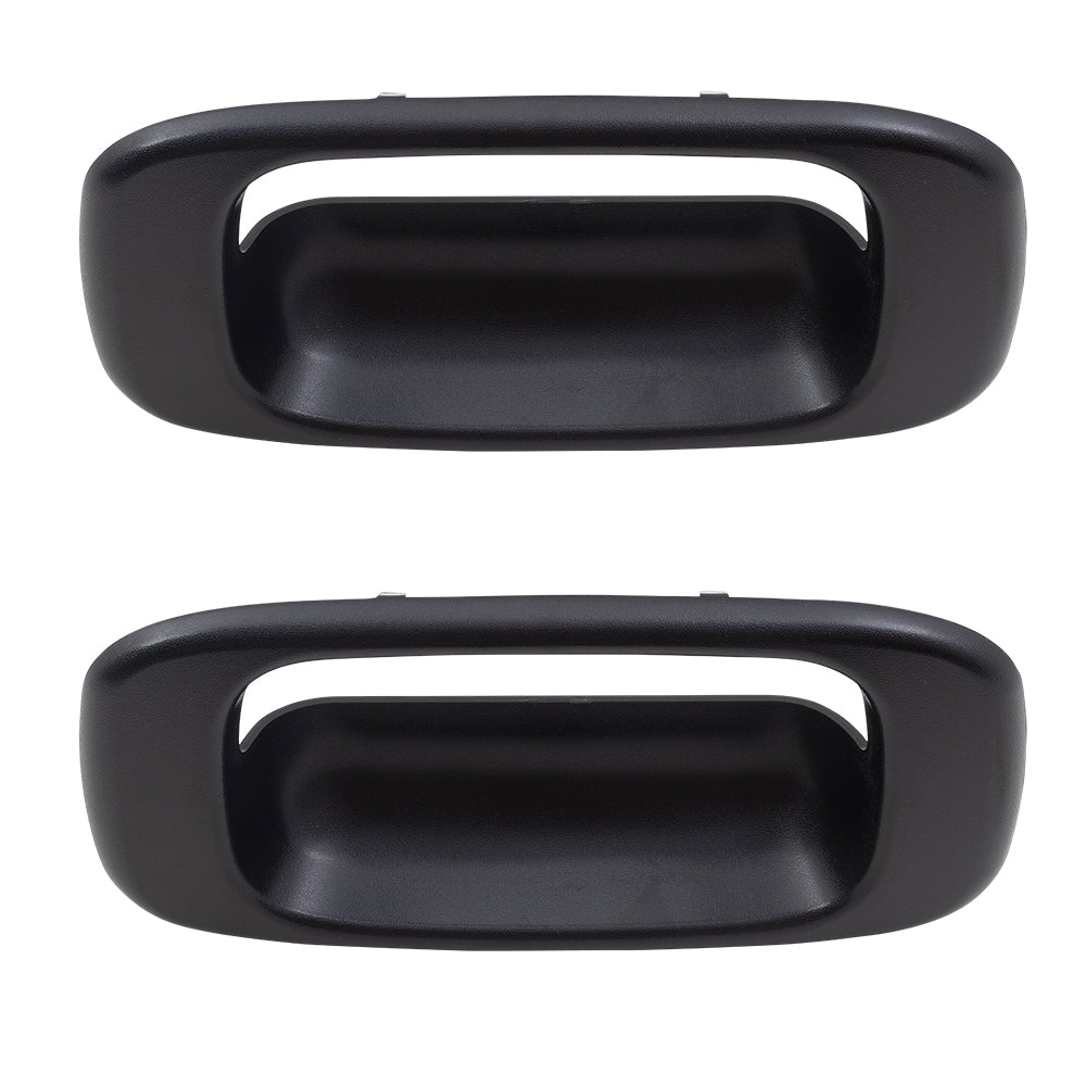 Brock Replacement Pair of Tailgate Liftgate Textured Handle Trim Bezels compatible with Pickup Truck 15228539