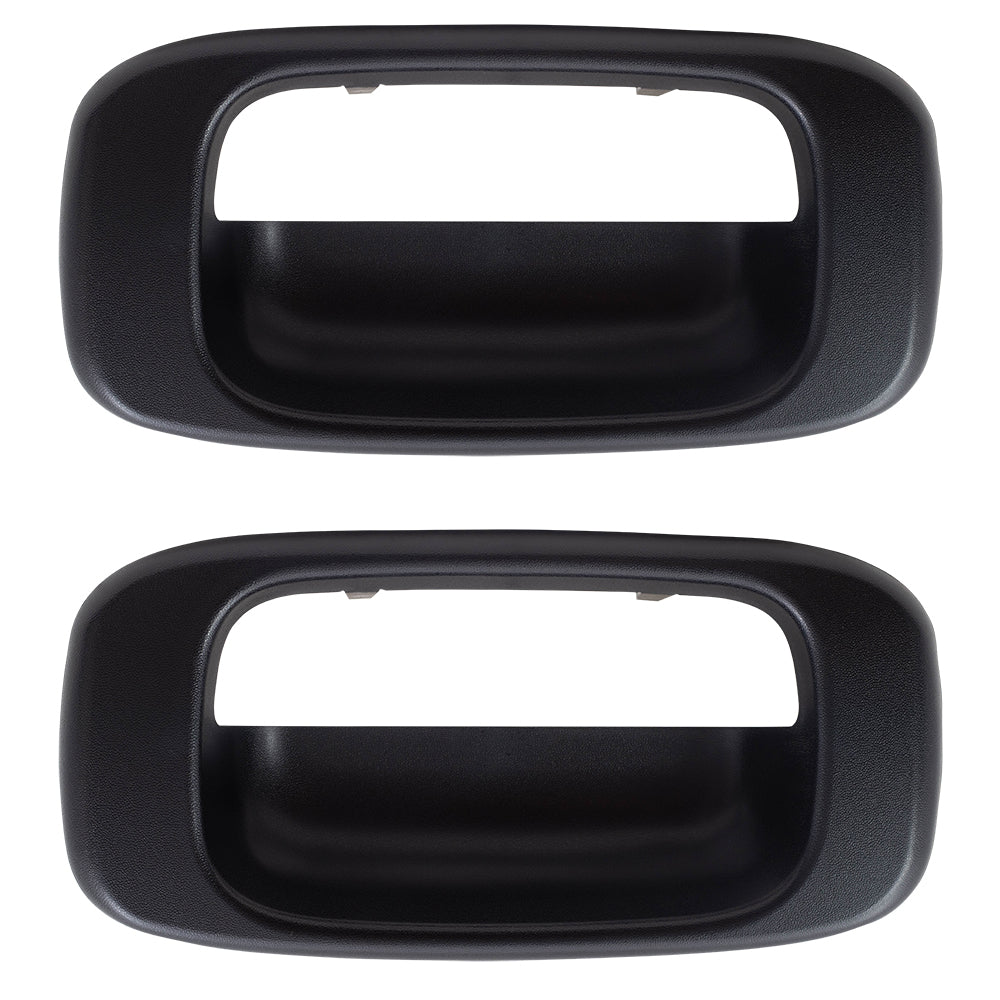 Brock Replacement Pair of Tailgate Liftgate Textured Handle Trim Bezels compatible with Pickup Truck 15228539