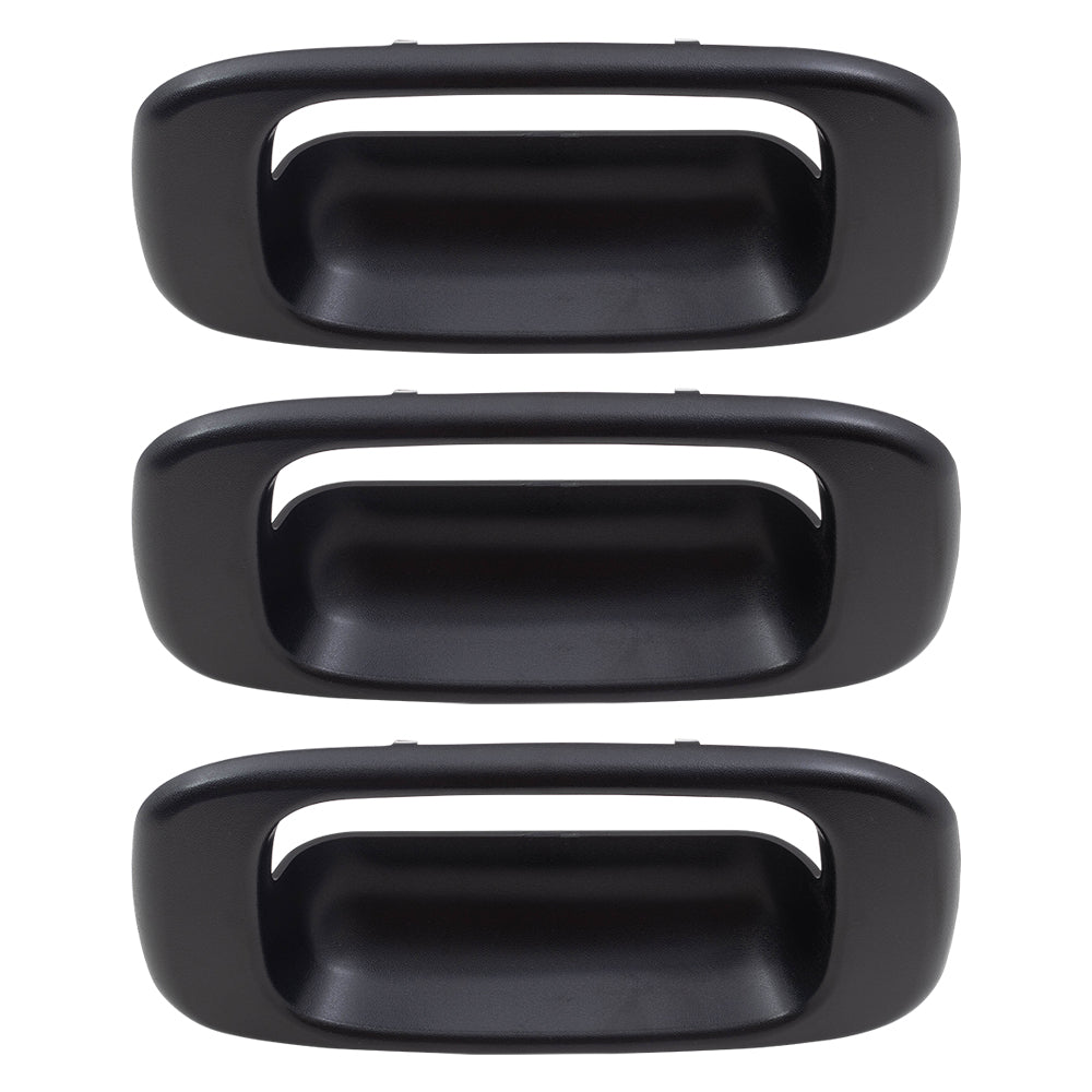 Brock Replacement Set of 3 Tailgate Liftgate Textured Handle Trim Bezels compatible with Pickup Truck 15228539