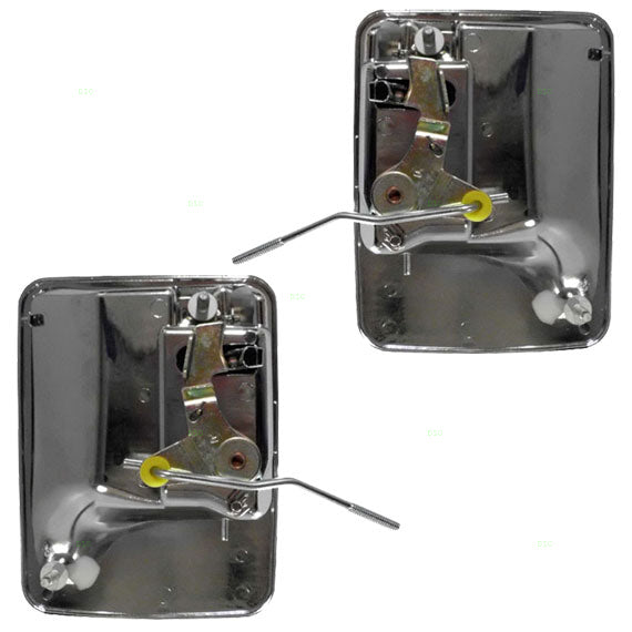 Brock Replacement Driver and Passenger Rear Outside Outer Door Handles Chrome Specialty compatible with Pickup Truck 7C3Z 2626601 AA 7C3Z 2626600 AA
