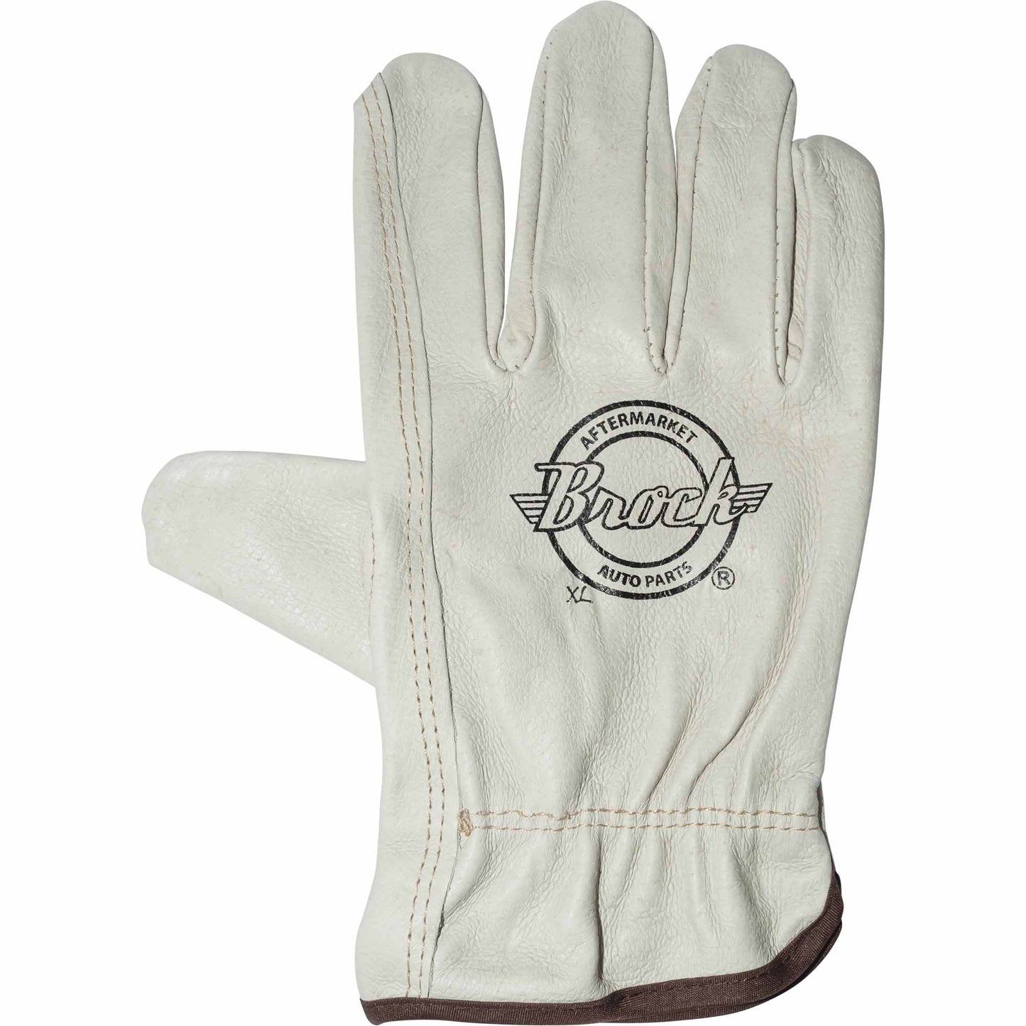 Brock Pigskin Leather Drivers Glove Unlined With Keystone Thumb & Brown Cotton Bound Cuff Extra Large 12 Pairs