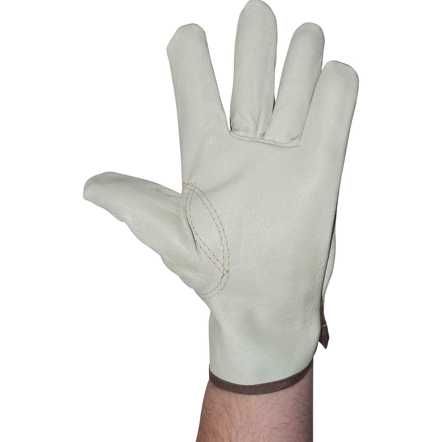 Brock Pigskin Leather Drivers Glove Unlined With Keystone Thumb & Brown Cotton Bound Cuff Extra Large 12 Pairs