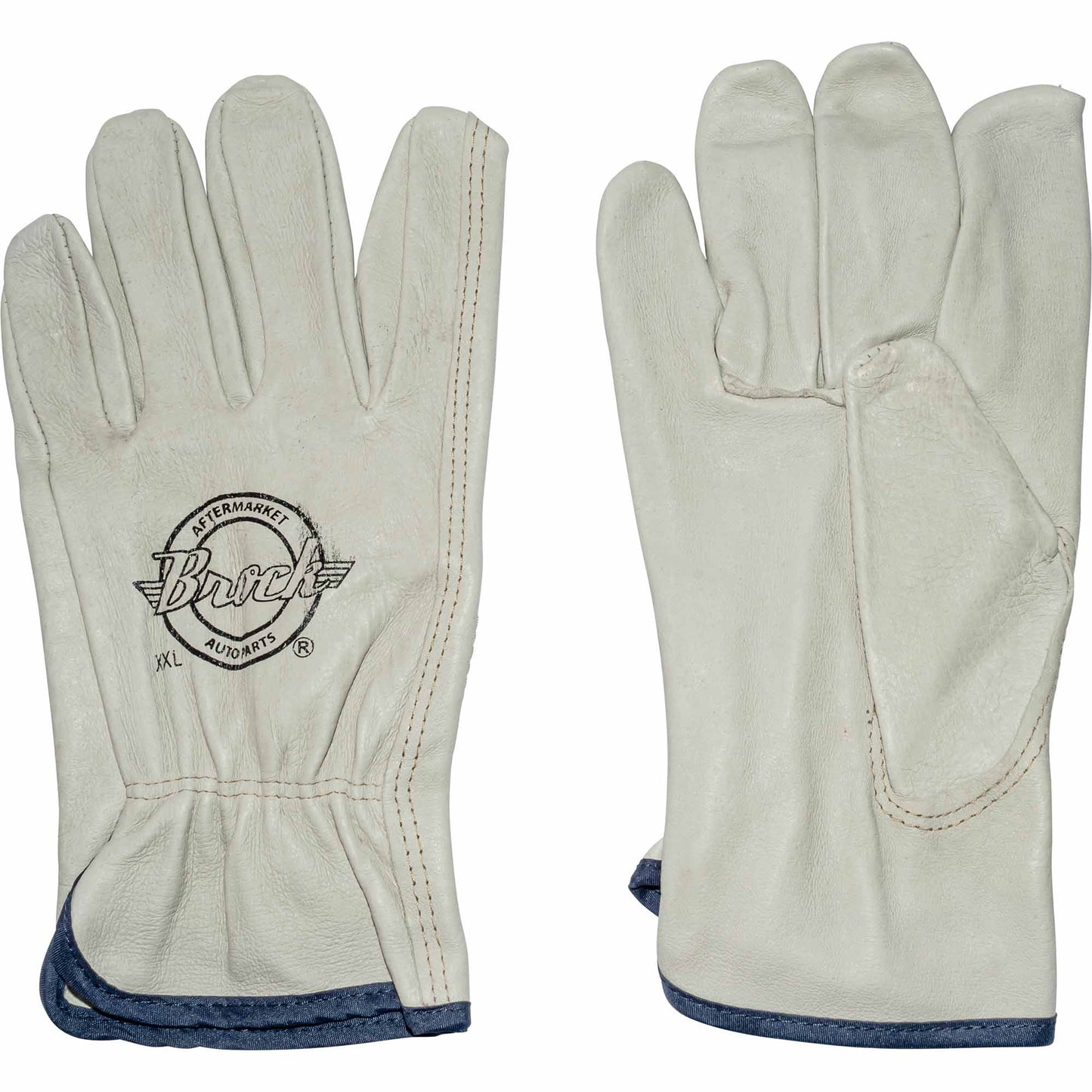 Brock Pigskin Leather Drivers Glove Unlined With Keystone Thumb & Blue Cotton Bound Cuff Double Extra Large 12 Pairs
