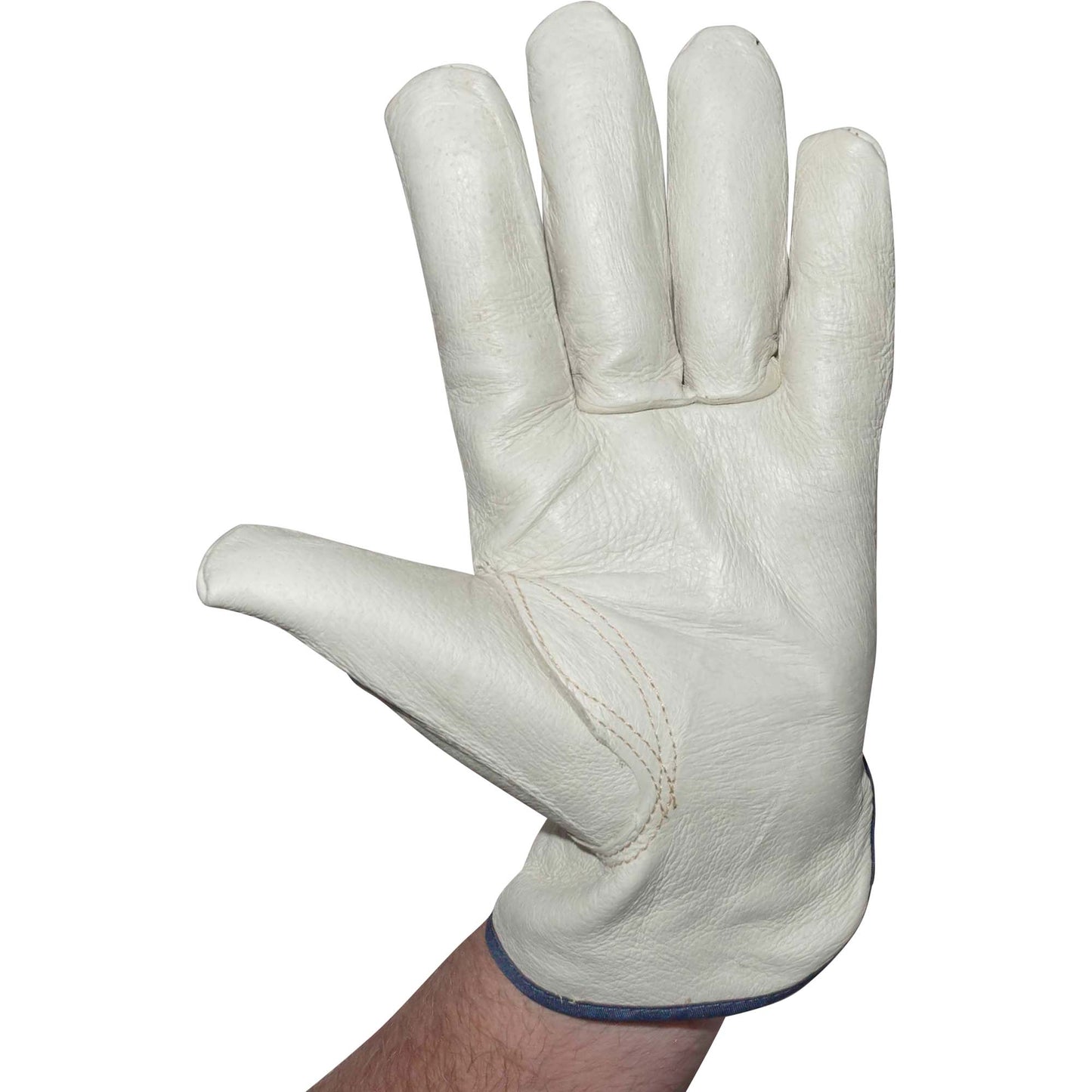 Brock Pigskin Leather Drivers Glove Unlined With Keystone Thumb & Blue Cotton Bound Cuff Double Extra Large 12 Pairs