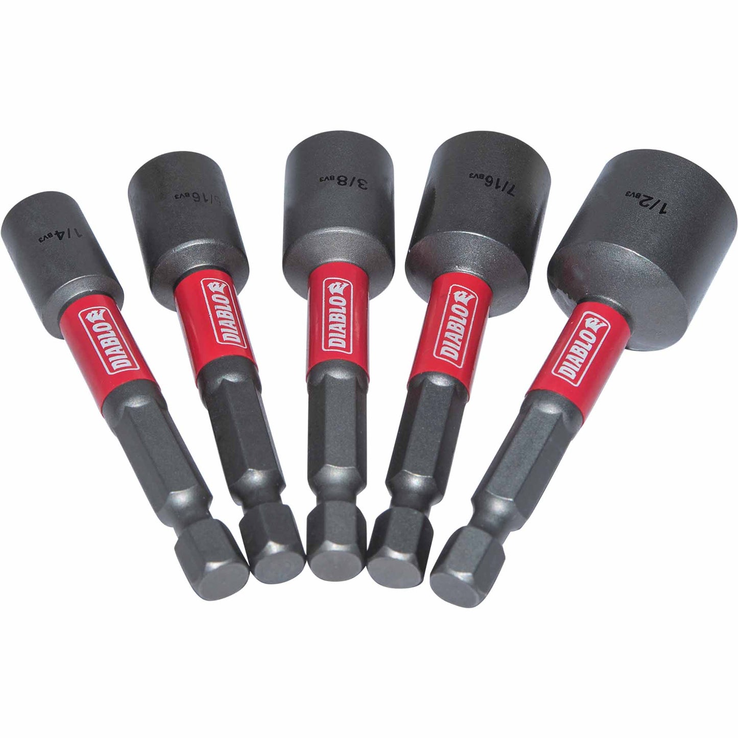 Diablo DNTSL-S5 2-9/16 Inch Long Magnetic Nut Driver Assorted 5 Pack