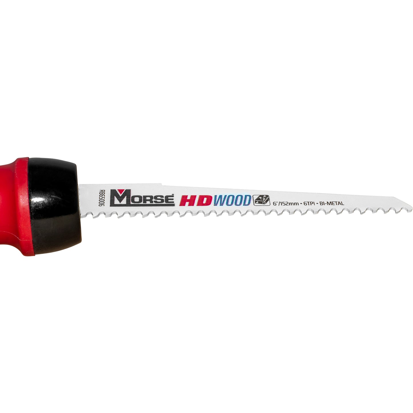 Morse JSHRBC01 Jab Saw Handle and HD Wood Saw Blade 6 Inch x 3/4 Inch x 6 TPI For Wood-Drywall – Handle Accepts All Standard Reciprocating and Hacksaw Blades