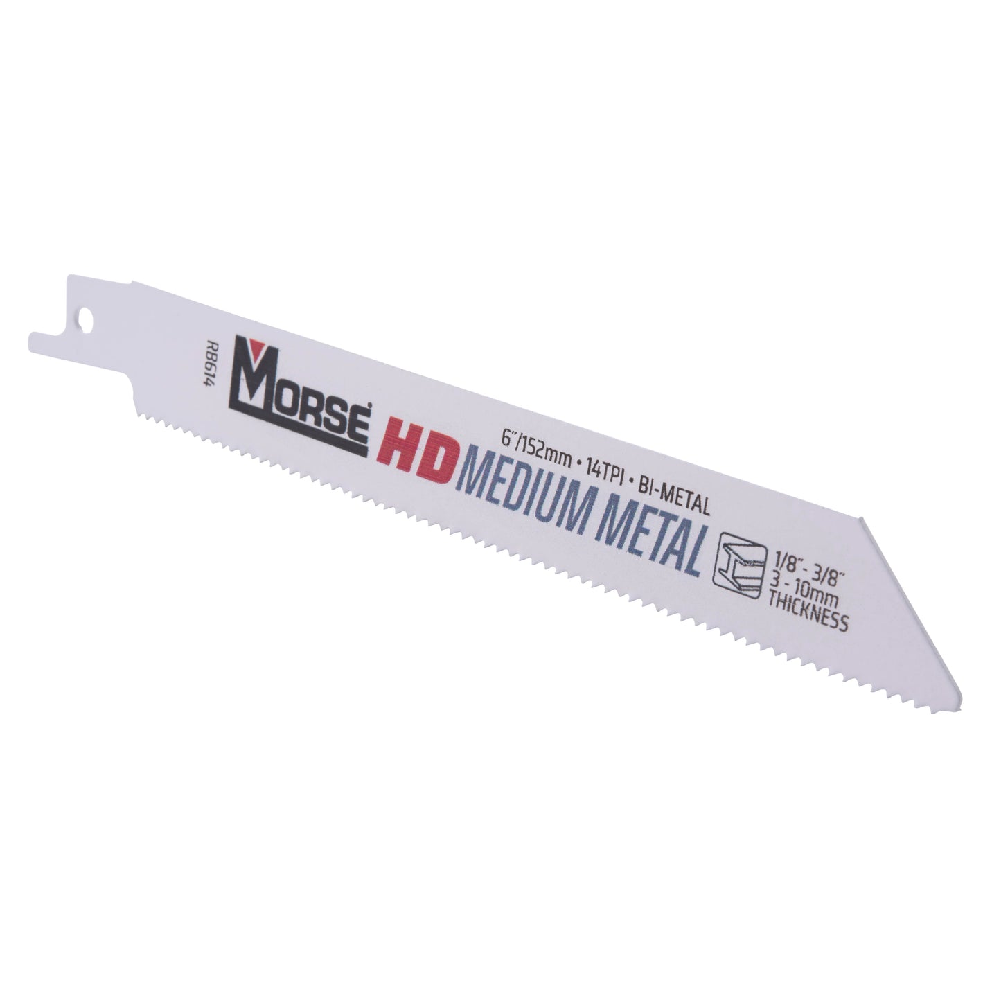 MK Morse RB614B100 HD Medium Metal Bi-Metal Reciprocating Saw Blade For Medium Metal 6 Inch x 3/4 Inch x 0.035 Inch 14 TPI 100 Pack