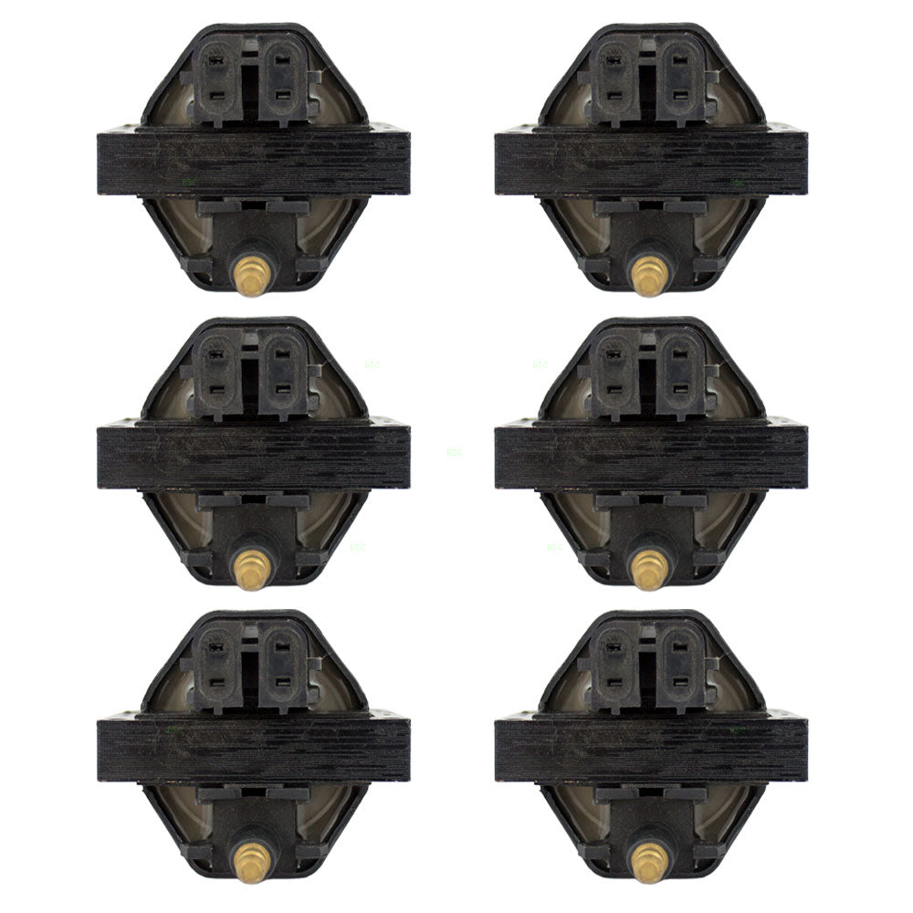 Brock Replacement 6 Pc Set Ignition Spark Plug Coils Compatible with 1986-1995 Astro Safari Van 6 Cylinder V6 12498334