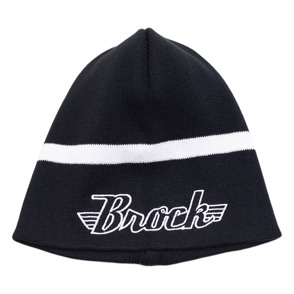 BROCK Logo Black Knit Beanie Hat Skull Cap Men Women Unisex One Size Fits Most