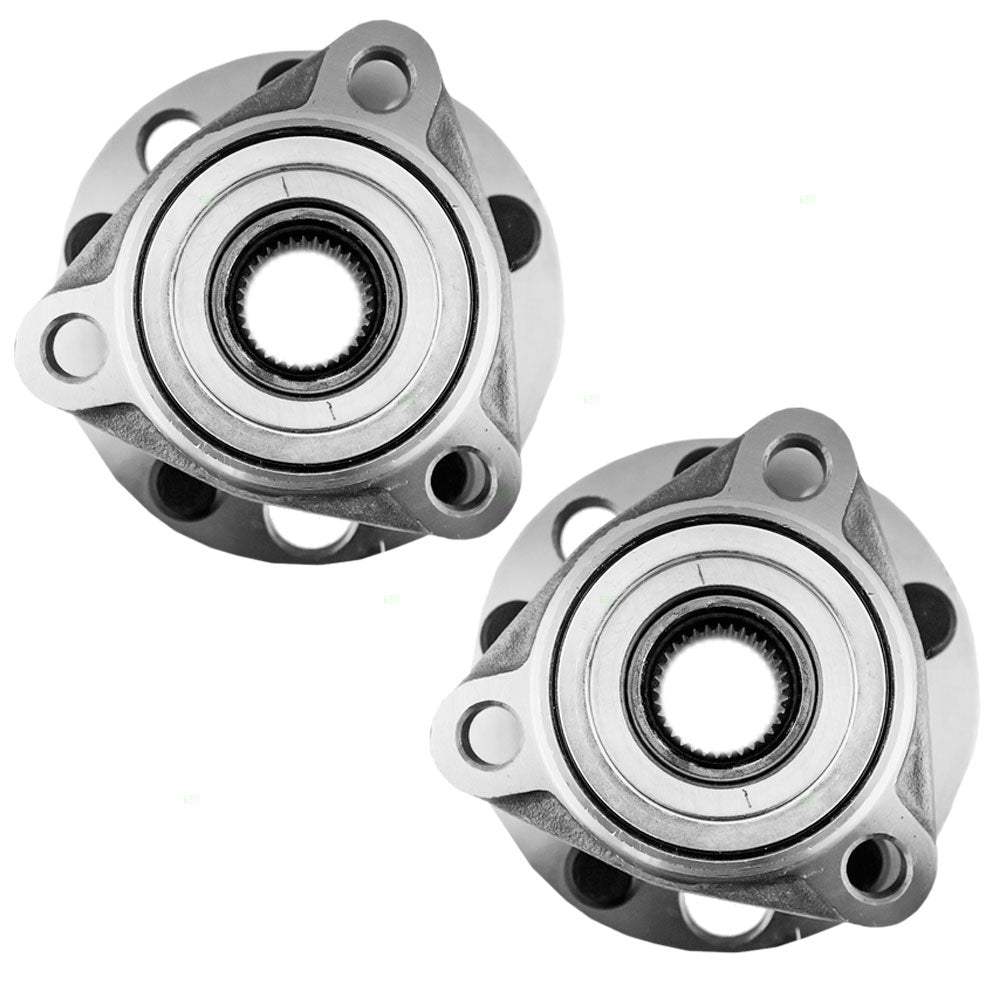 Brock Replacement Set Front Hubs and Wheel Bearings Compatible with 1984-2005 Cavalier with 12MM Attaching Bolts