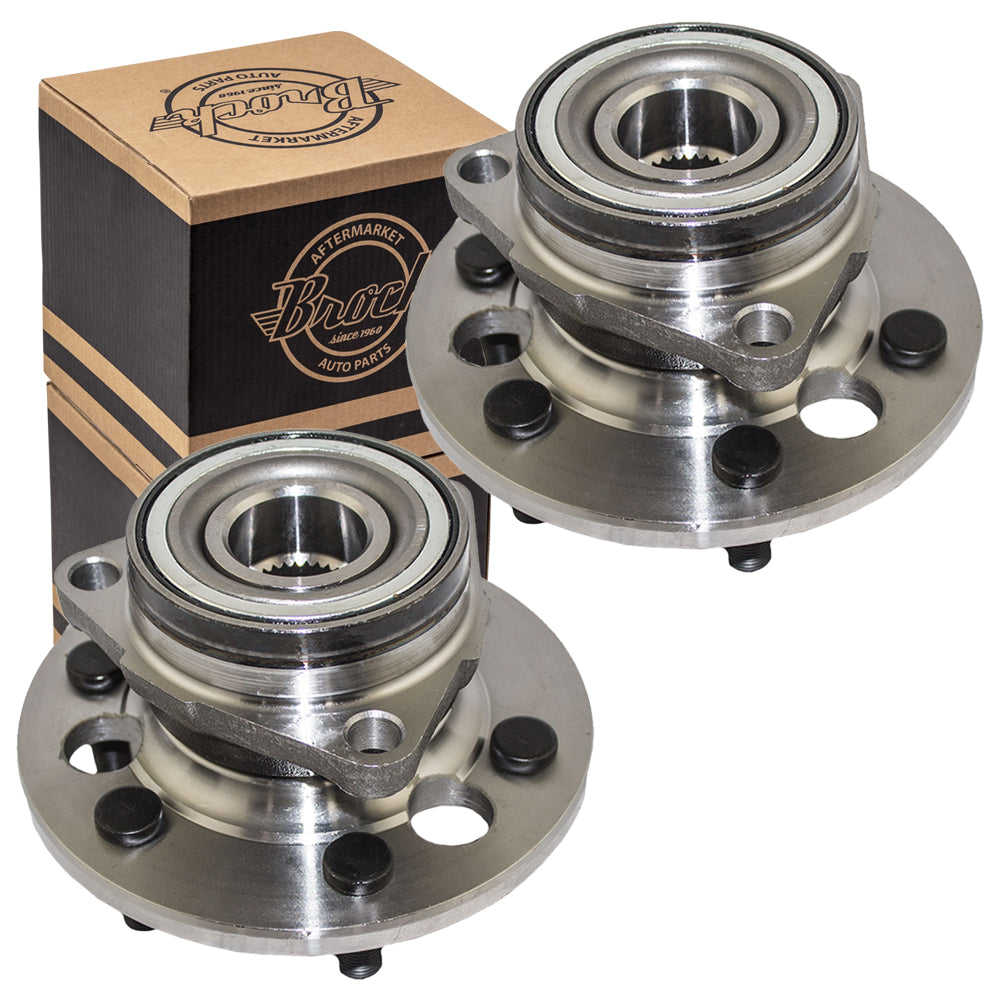 Brock Replacement Set Front Hubs and Wheel Bearings Compatible with Blazer Suburban Yukon K1500 K2500 Pickup Truck 15693437