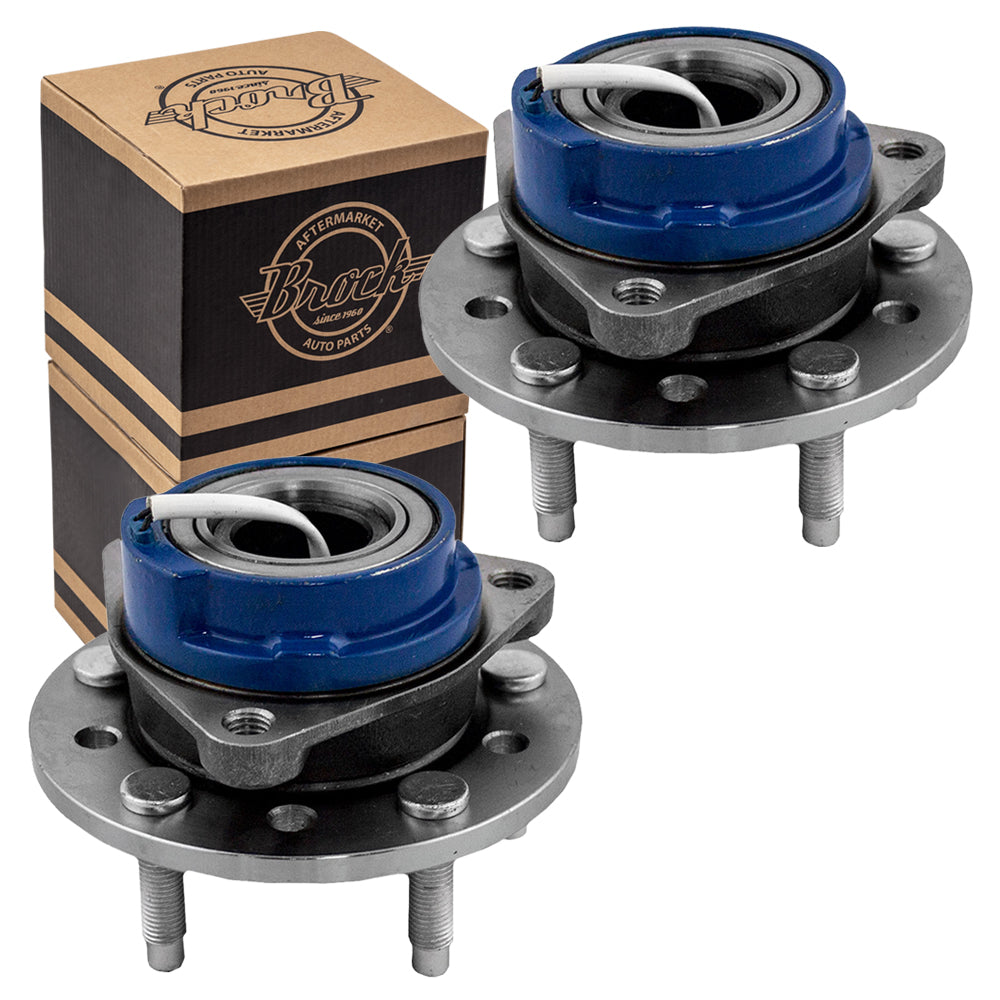 Brock Replacement Set Front Hubs and Wheel Bearings Compatible with Malibu/Malibu Classic Grand Am Cutlass Alero 88957259