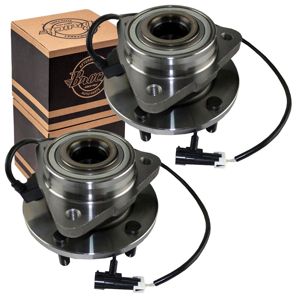 Brock Replacement Set Front Hubs and Wheel Bearings Compatible with Blazer Jimmy 2-Wheel Drive 15731627