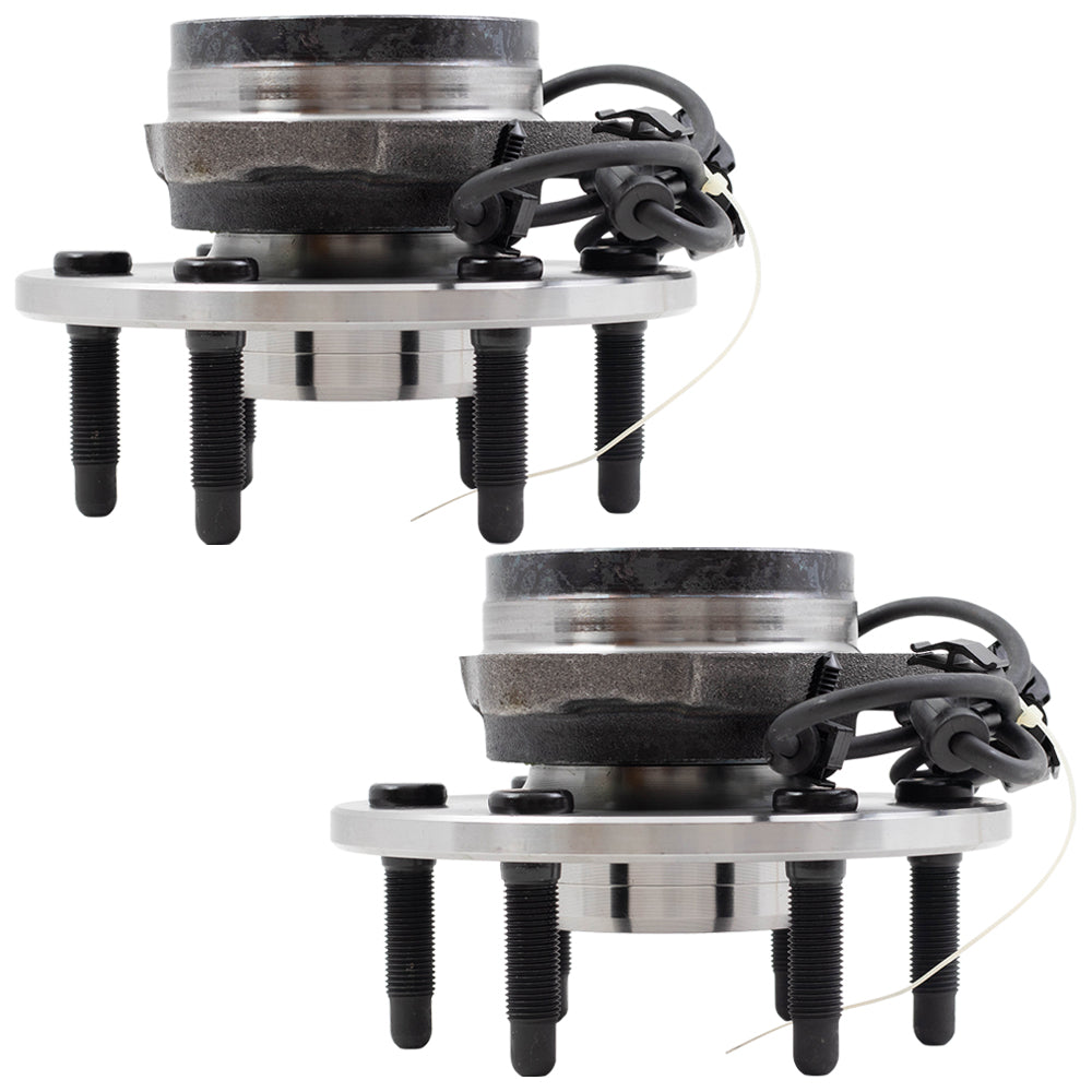 Brock Replacement Set Front Hubs and Wheel Bearings Compatible with 99-07 Silverado Sierra 1500 Pickup Truck 4-Wheel Drive with 6 lug wheels