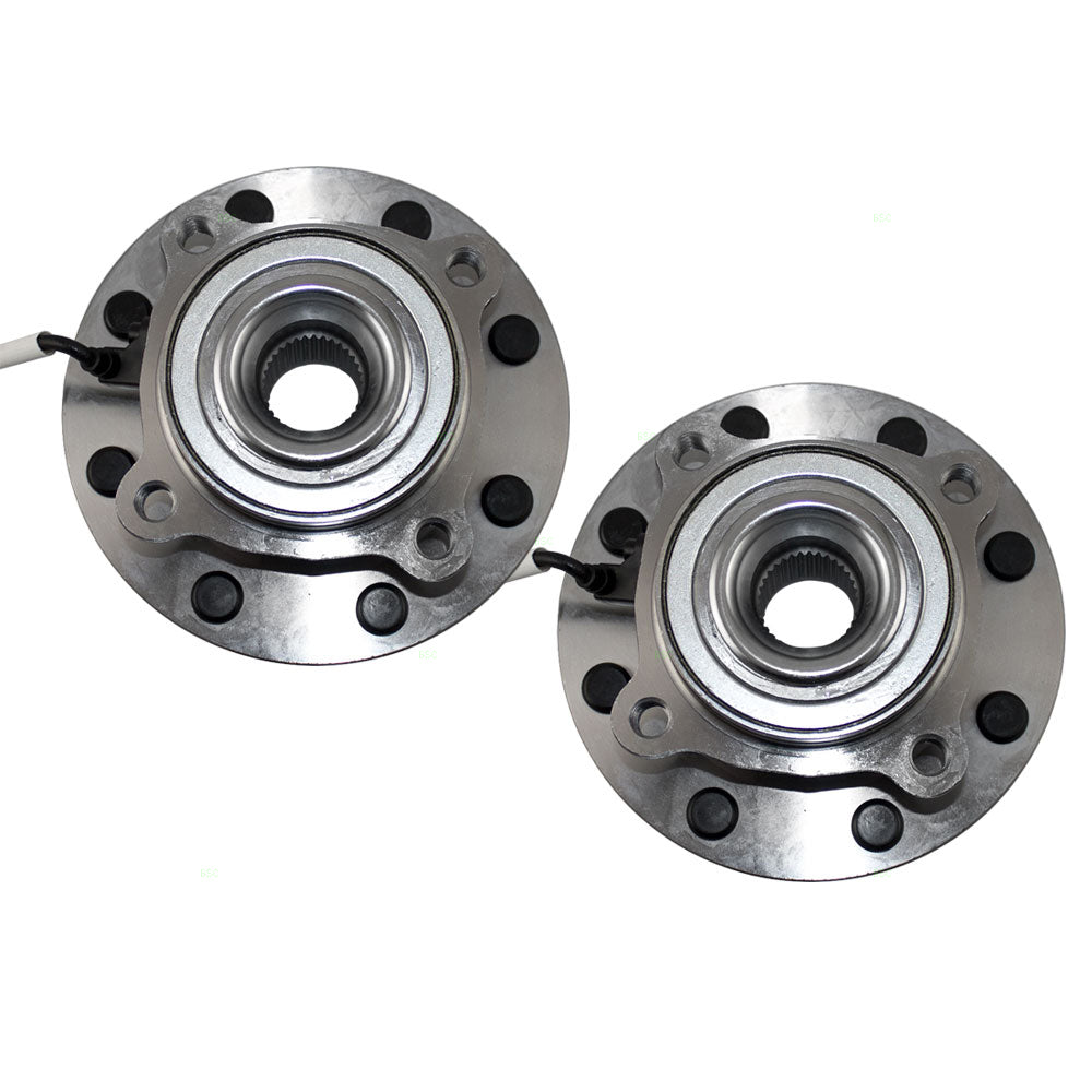 Brock Replacement Set Front Hubs and Wheel Bearings Compatible with 99-07 Silverado Sierra Pickup Truck 4-Wheel Drive 8 Stud Wheels 15946732