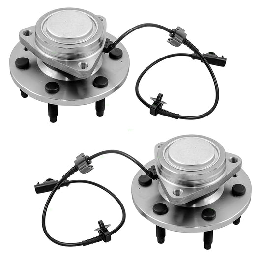 Brock Replacement Set Front Hubs and Wheel Bearings Compatible with 2007-2014 Silvero Sierra 1500 Pickup Truck w/ Rear-Wheel Drive 22841380