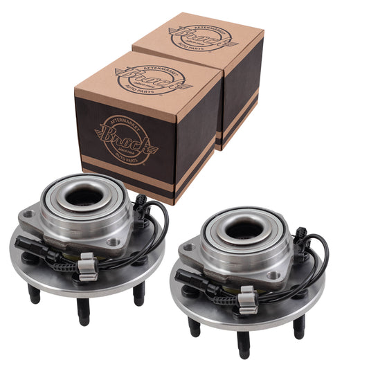 Brock Replacement Set Front Hubs and Wheel Bearings Compatible with 2007-2013 Silverado Sierra 1500 Pickup Truck 4-Wheel Drive 22841381