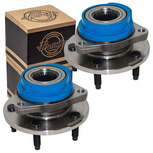 Brock Replacement Set Front Hubs and Wheel Bearings Compatible with 2000-2008 Impala without ABS 88964096