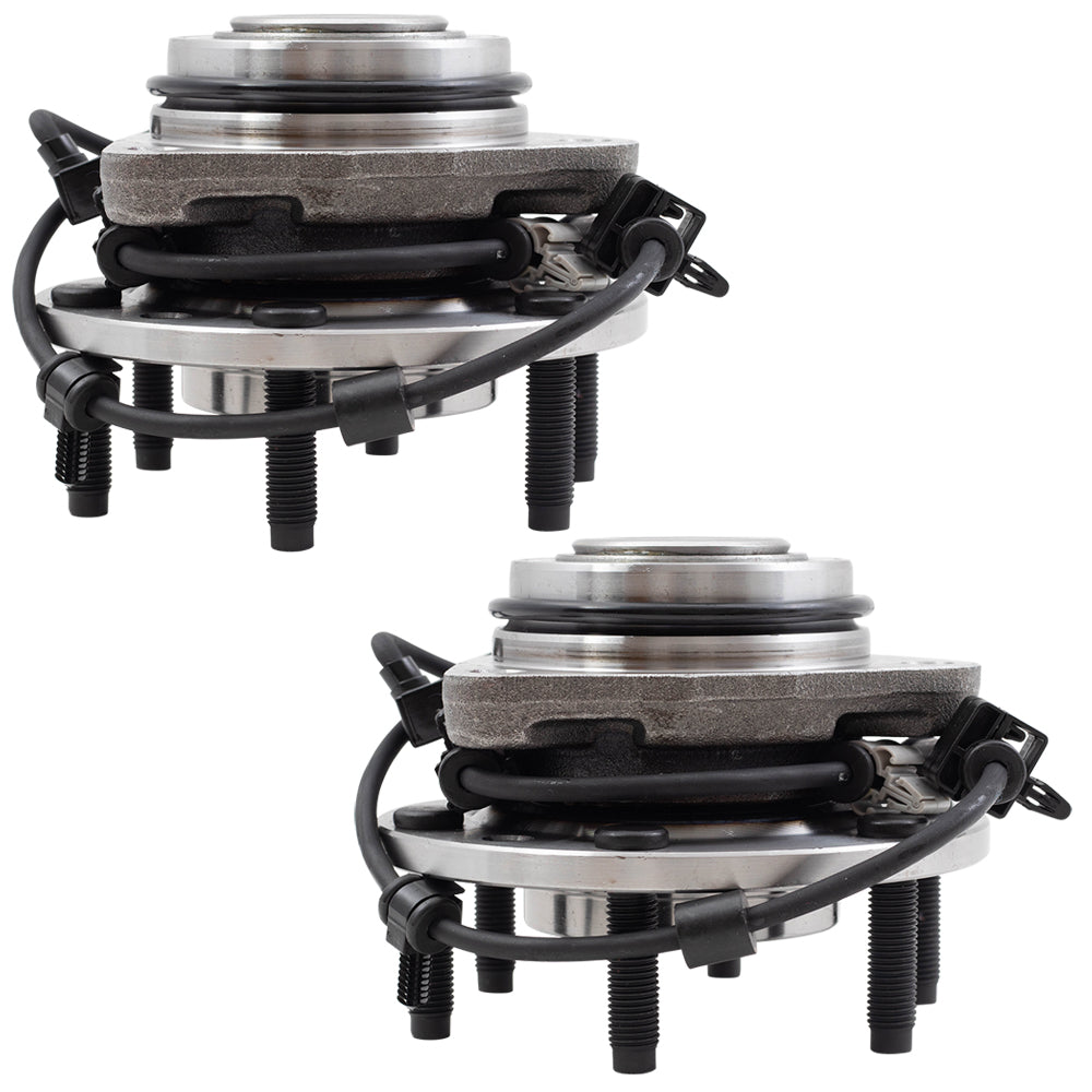 Brock Replacement Set Front Hubs and Wheel Bearings Compatible with 2002-2009 Trailblazer Envoy