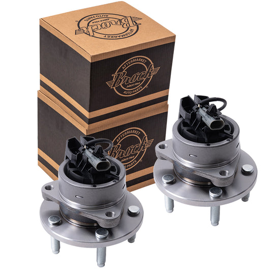 Brock Replacement Set Front Hubs and Wheel Bearings Compatible with Cobalt G5 Ion Red Line HHR with Disc Brakes ABS 22715554
