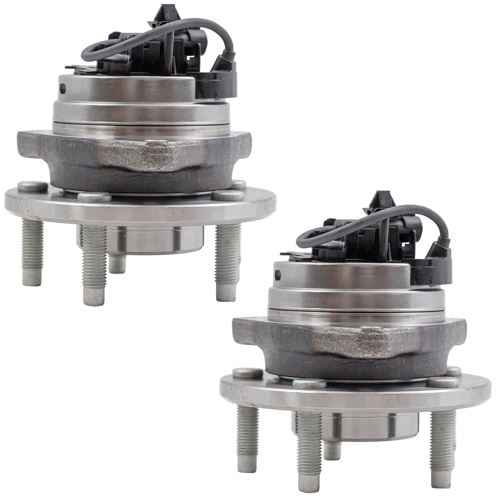 Brock Replacement Set Front Hubs and Wheel Bearings Compatible with 2004-2012 Malibu with ABS