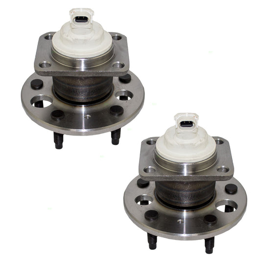 Brock Replacement Set Rear Hubs and Wheel Bearings Compatible with Impala Monte Carlo Regal Century Intrigue Grand Prix Aztek with ABS