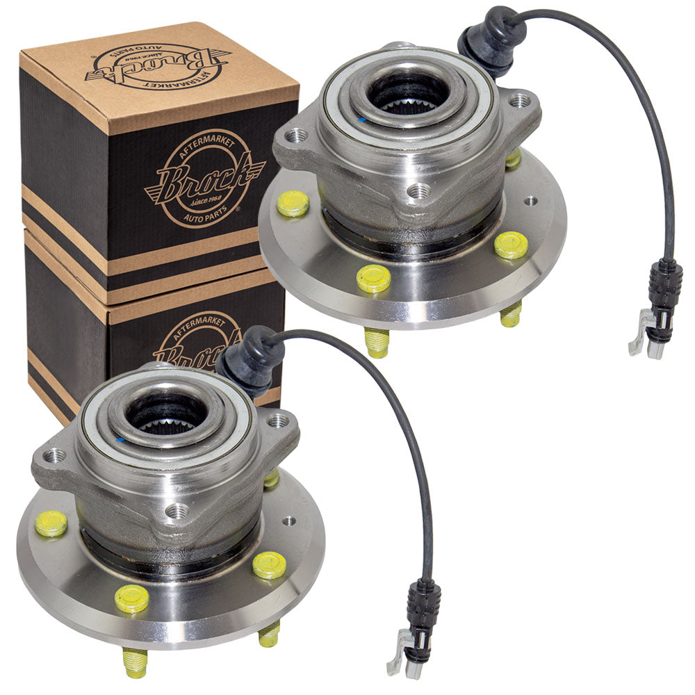 Brock Replacement Set Rear Hubs and Wheel Bearings Compatible with Captiva Sport Equinox Torrent Vue XL-8
