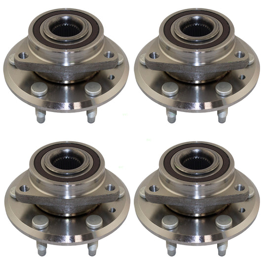 Brock Replacement 4 Piece Set Wheel Hubs & Bearings Compatible with Enclave Traverse Acadia Outlook