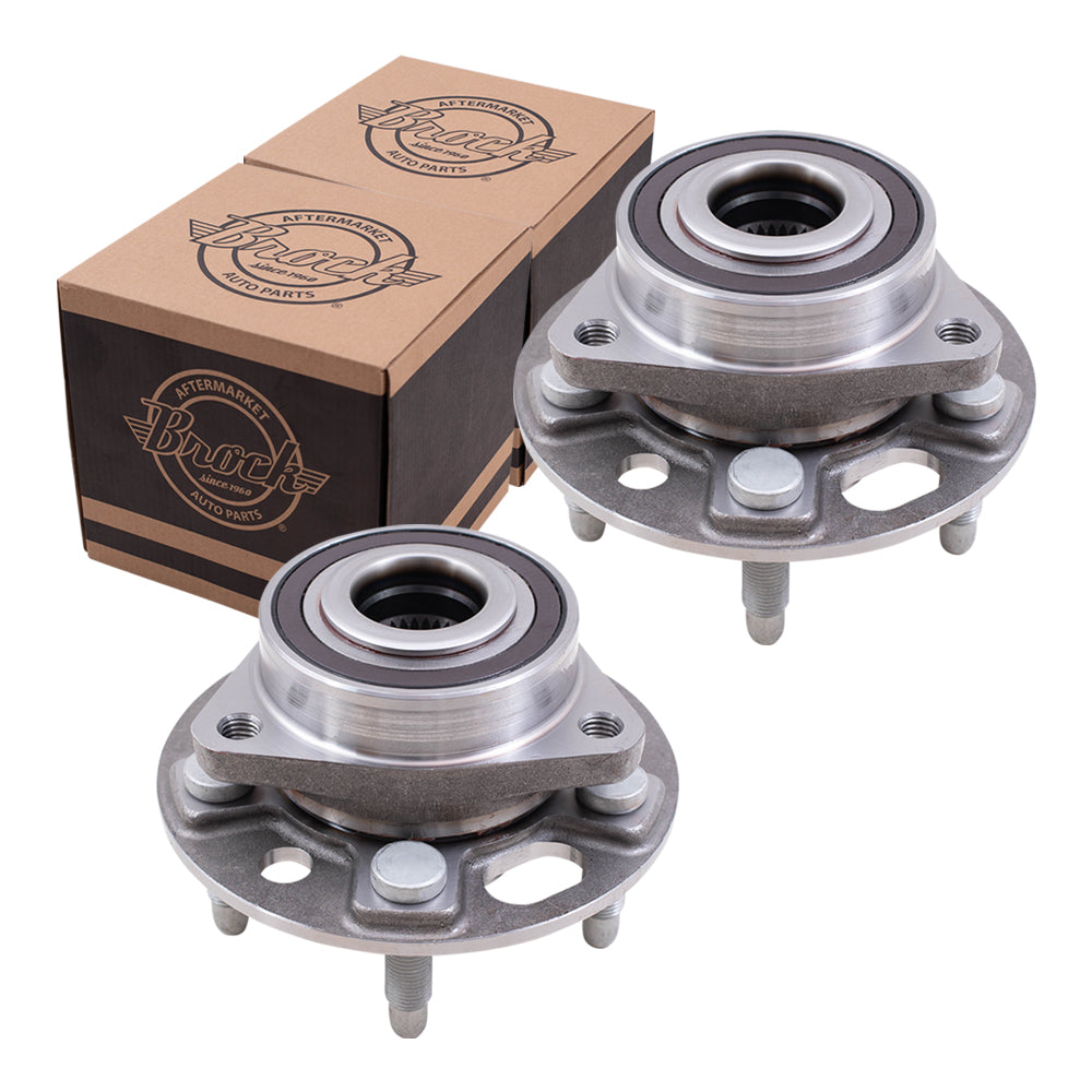 Brock Replacement Set Front Hubs and Wheel Bearings Compatible with 2010-2016 Equinox Terrain 13589507