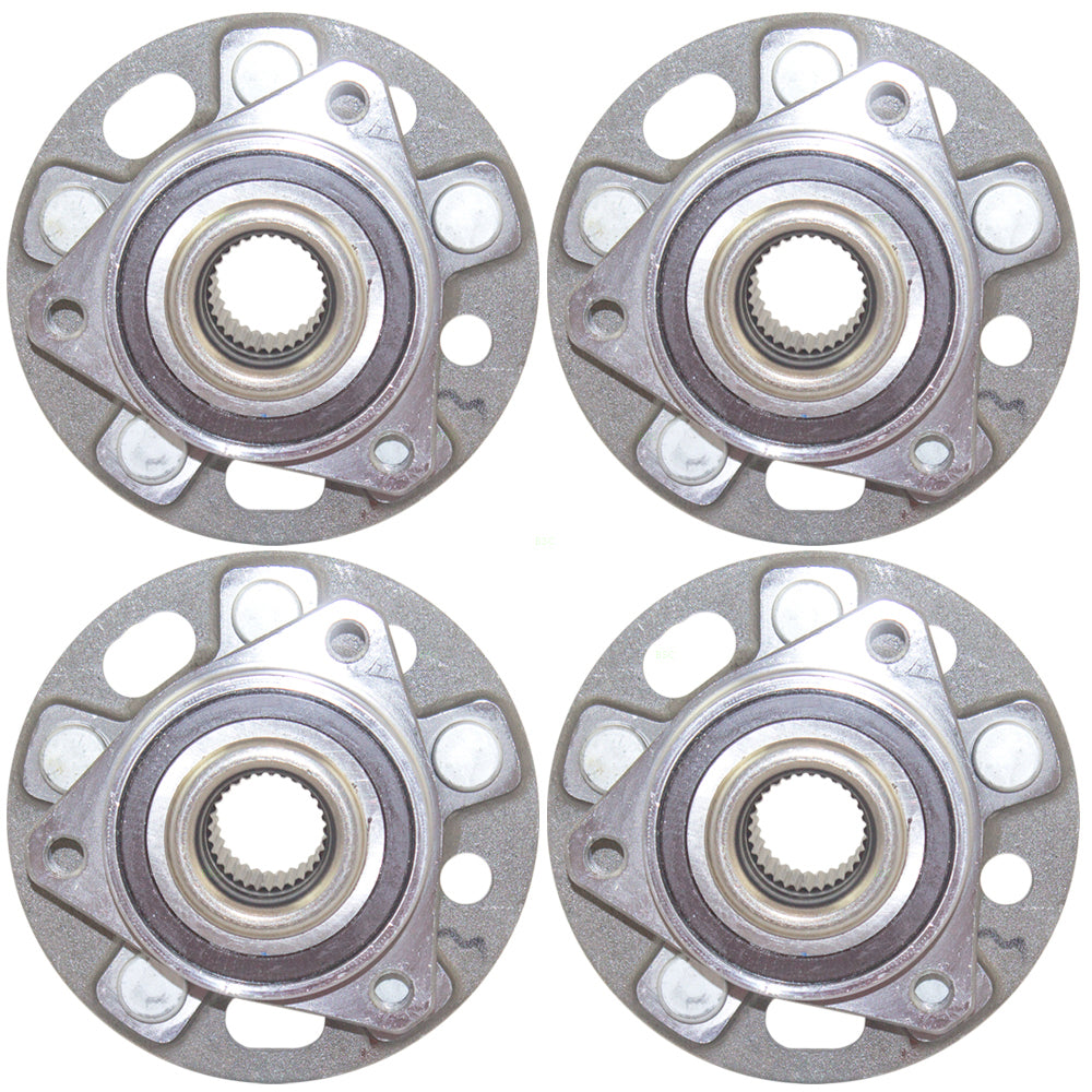 Brock Replacement 4 Pc Set Front and Rear Wheel Hubs & Bearings Compatible with LaCrosse Impala Regal XTS Malibu/Malibu Limited 9-5 13589507