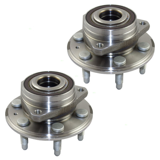 Brock Replacement Set Hubs and Wheel Bearings Compatible with 2010-2016 SRX 2011 9-4X 13589508 HA590393