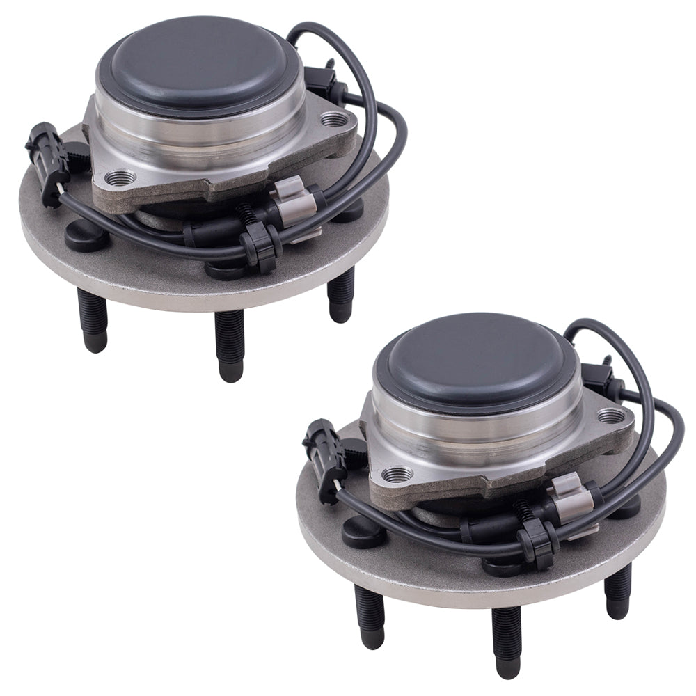 Brock Replacement Set Front Hubs and Wheel Bearings Compatible with 2005-2006 Silverado 1500 Sierra 1500 2007 Classic 1500 Pickup