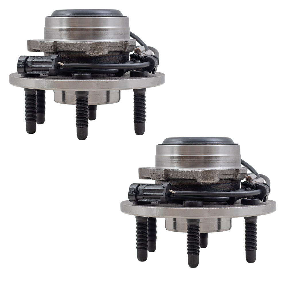 Brock Replacement Set Front Hubs and Wheel Bearings Compatible with 2005-2006 Silverado 1500 Sierra 1500 2007 Classic 1500 Pickup