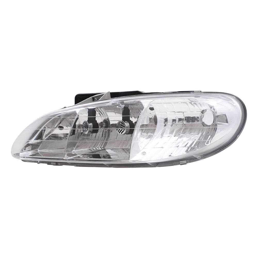 Brock Replacement Driver and Passenger Set Headlights Compatible with 1996 1997 1998 Grand Am 16524657 16524658