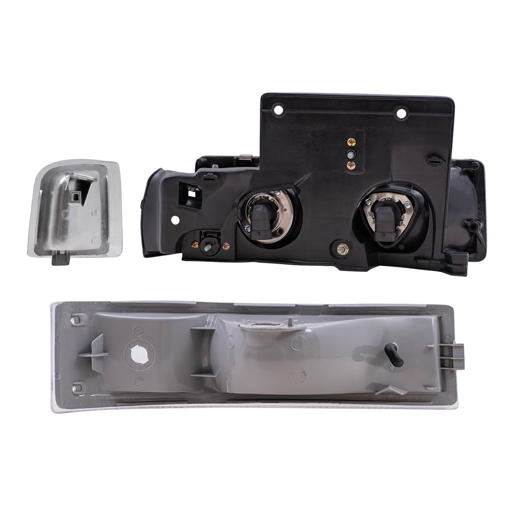 Brock Replacement 6 Pc Set Headlights with Park Signal and Corner Lamps Compatible with 1995-2005 Astro Safari Van