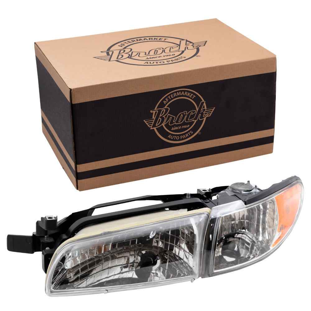 Brock Replacement Driver Halogen Headlight Compatible with 1997-2003 Grand Prix 19149891