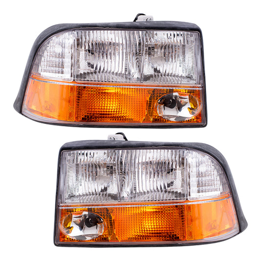Headlight for 1998-2001 Jimmy w/ Fog Light for 1998-2004 Sonoma 16526225 Set GM2502173