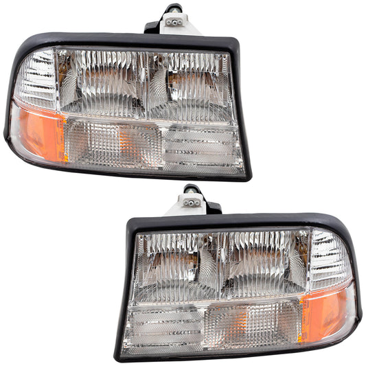 Headlight for 1998-2001 Jimmy w/o Fog Light for 1998-2004 Sonoma for 1998-2001 Bravada 16526227 Set GM2502174