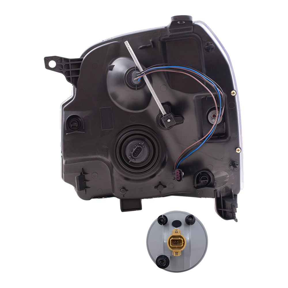 Brock Aftermarket Replacement Part Driver and Passenger Side Halogen Combination Headlight Assemblies & Fog Light Assemblies without Bezel Set Compatible with 2008-2013 GMC Yukon Denali