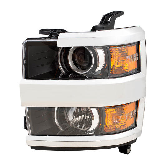 Headlight for 2015-2018 Silverado 2500 w/ Chrome Bezel for 2015-2019 Silverado 2500 HD 84388592 Left GM2502416