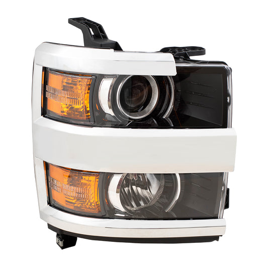 Headlight for 2015-2018 Silverado 2500 w/ Chrome Bezel for 2015-2019 Silverado 2500 HD 84388593 Right GM2503416