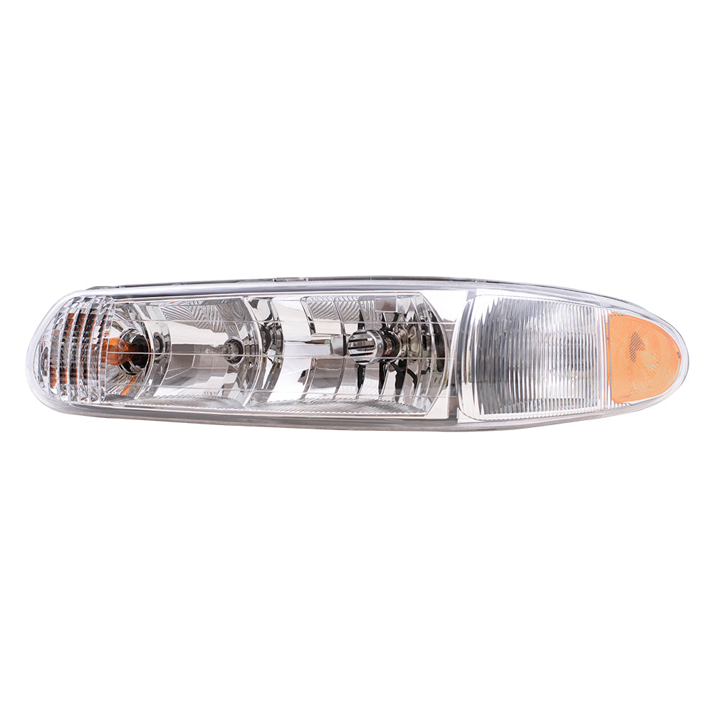 Brock Replacement Driver Haloge Headlight with Corner Lamp Compatible with 1997-2005 Century 19244639