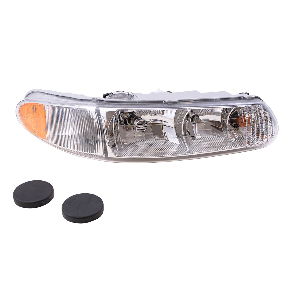 Brock Replacement Passenger Halogen Headlight with Corner Lamp Compatible with 1997-2005 Century 19244638