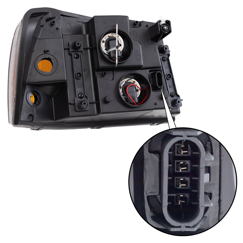 Brock Replacement Driver Headlight Compatible with 2002-2009 Envoy 15866071