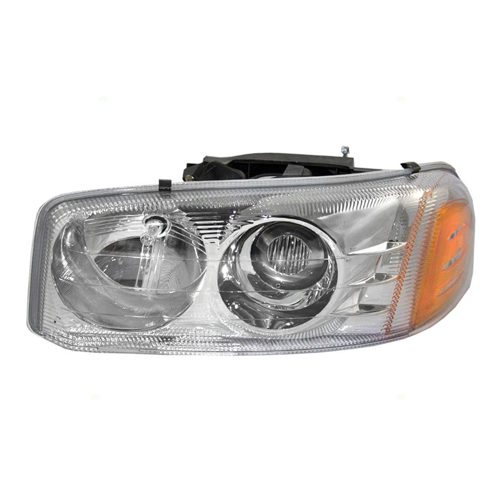 Brock Replacement Driver Headlight Lens Compatible with 2002-2007 Sierra Denali Pickup Truck 15218077