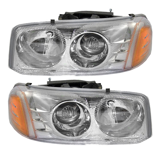 Headlight for 2001-2006 Sierra 1500 2000-2006 Yukon 2001-2006 Yukon XL 1500 2007-2007 Sierra 1500 Classic 15218077 Set
