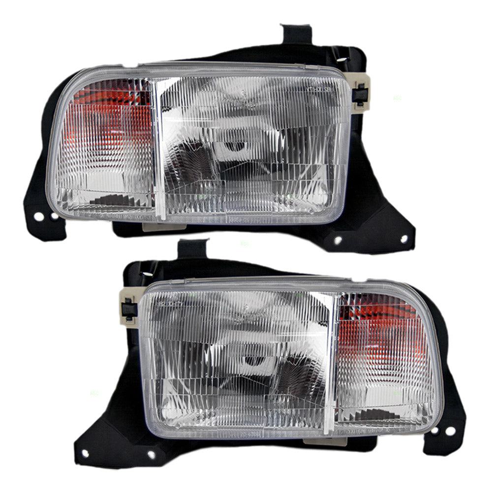 Brock Replacement Driver and Passenger Set Headlights Compatible with 1999-2004 Tracker 91174687 91174685