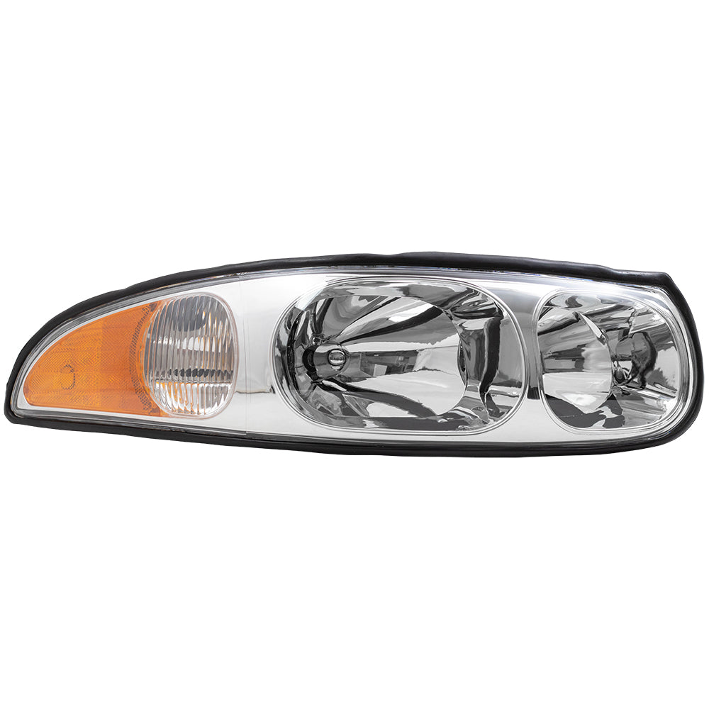 Brock Replacement Passenger Headlight with Smooth High Beam Compatible with 2000 LeSabre 19245368