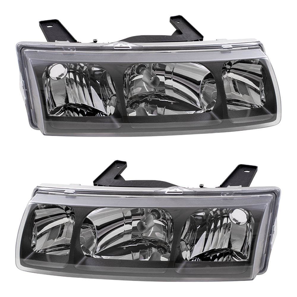 Brock Replacement Driver and Passenger Set Headlights Compatible with 2002 2003 2004 Vue 22702945 22702946