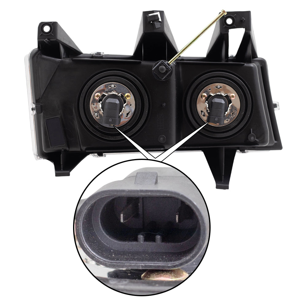 Brock Replacement Driver and Passenger Set Headlights with Black Bezels Compatible with 04-12 Colorado Canyon 20766569 20766570